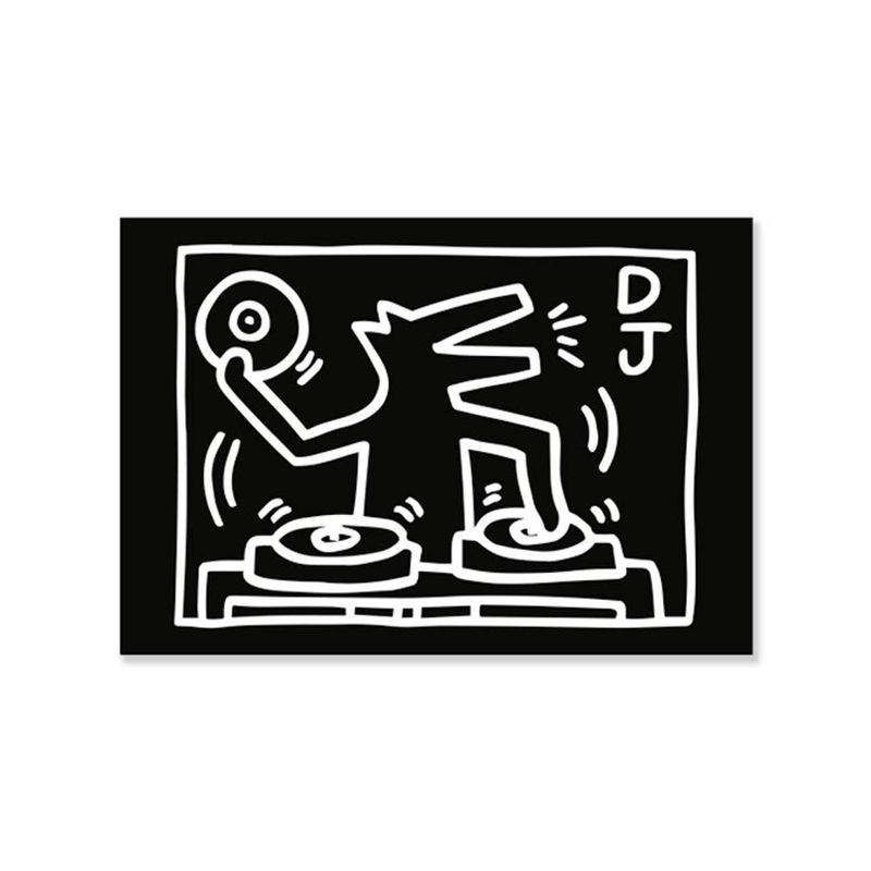 Keith Haring Black / White DJ Haring Dog (Magnet) magnet