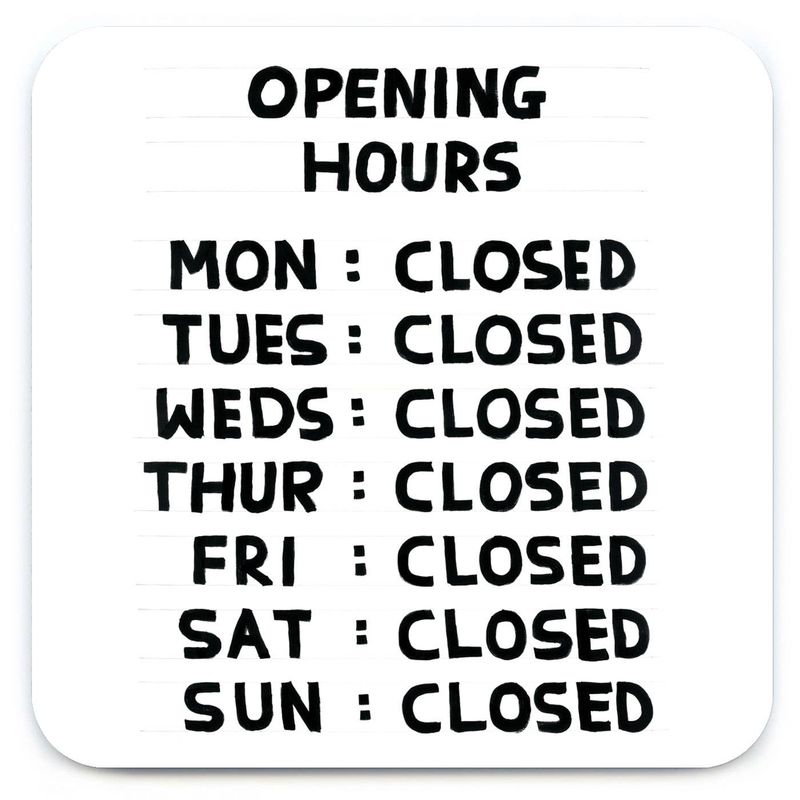 David Shrigley Opening Hours (Coaster) coaster