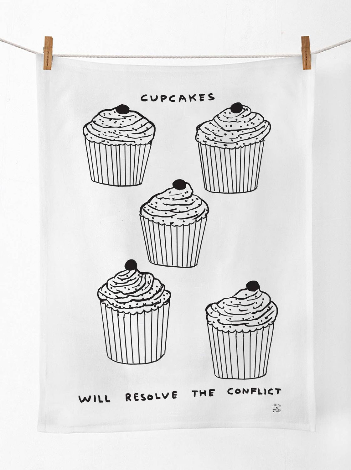David Shrigley Cupcakes (Tea Towel) tea towel