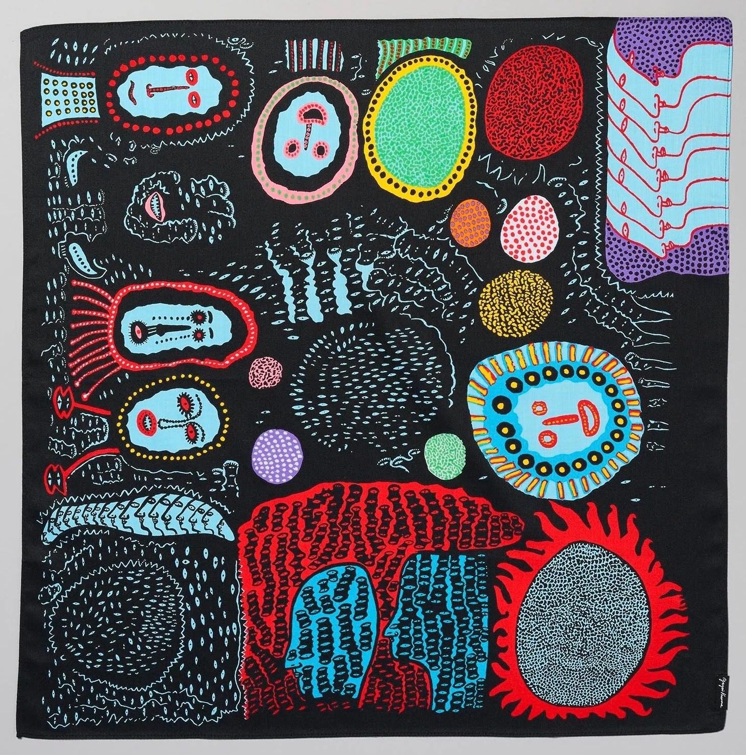 Yayoi Kusama - The Earth Goes Around Like this Again Today Handkerchief
