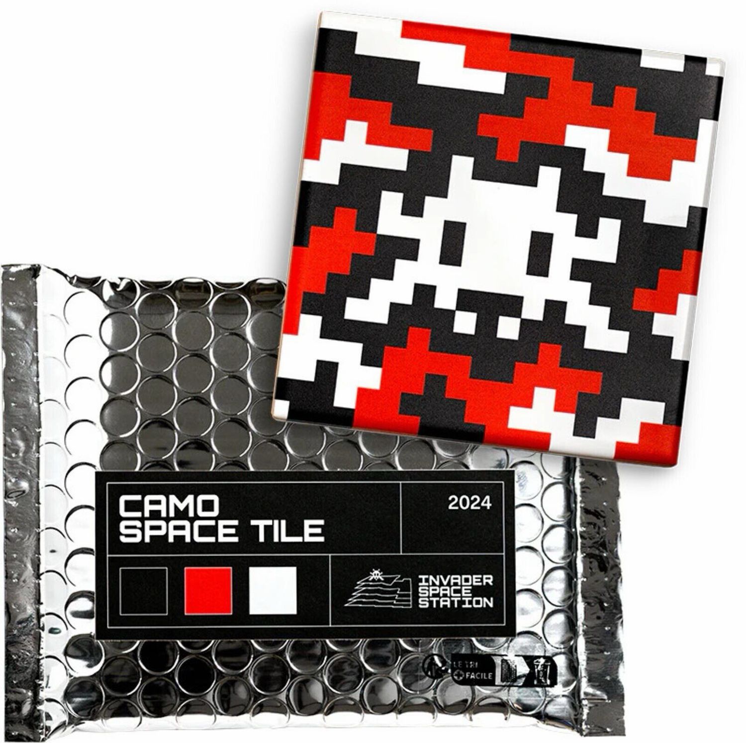 Invader - Camo Space Tile (Red, Black, &amp; White)