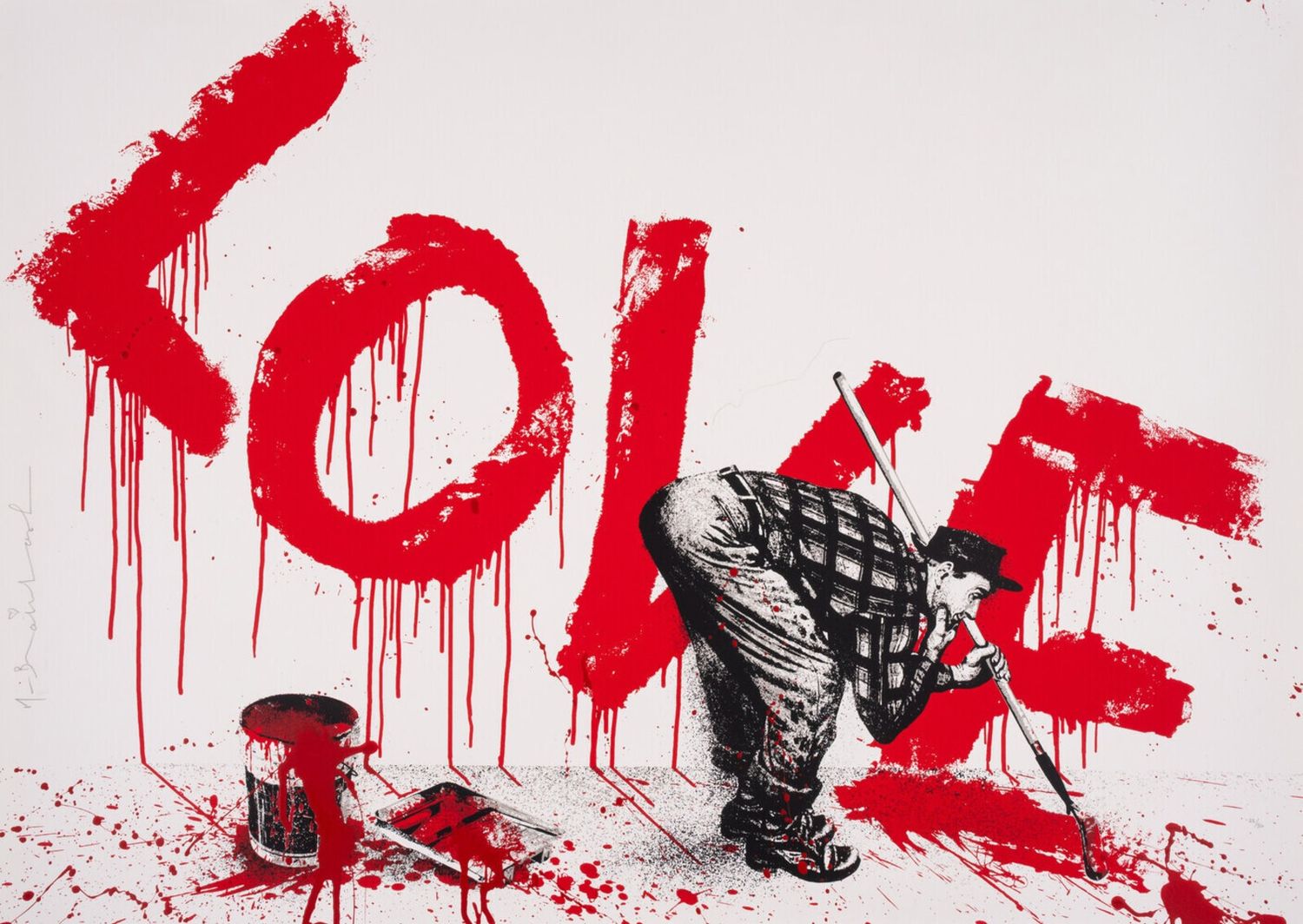 Mr Brainwash - All You Need Is Love - Red (Hand Finished)