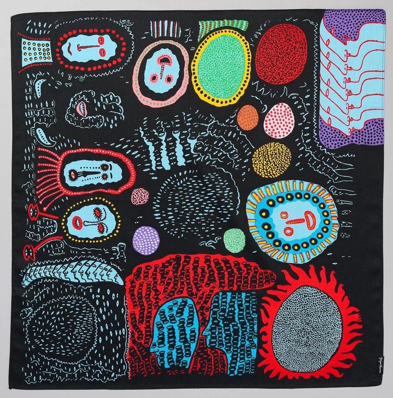 Yayoi Kusama - The Earth Goes Around Like this Again Today Handkerchief