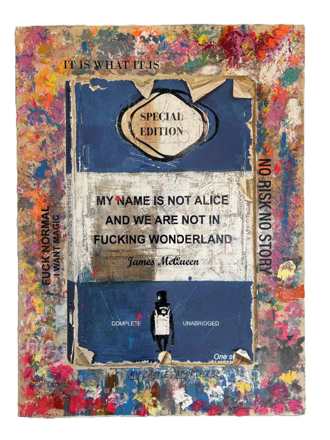 James McQueen - My Name Is Not Alice And We Are Not In Fucking Wonderland (Hand Finish, Unique)
