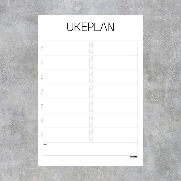 Magnetisk Ukeplan 70X100 cm, Antall kolonner: 1 Kolonne, Notatfelt: Ja, Middagskolonne: Ja