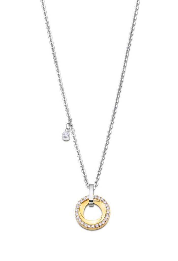 Lotus Style Damen Halskette Collier Strass Ring Anhänger
