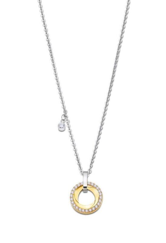 Lotus Style Damen Halskette Collier Strass Ring Anhänger