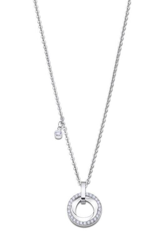 Lotus Style Damen Halskette Collier Strass Ring Anhänger