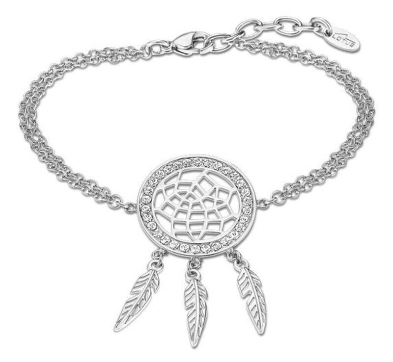 Damen Armband zweireihig Strass Traumfänger