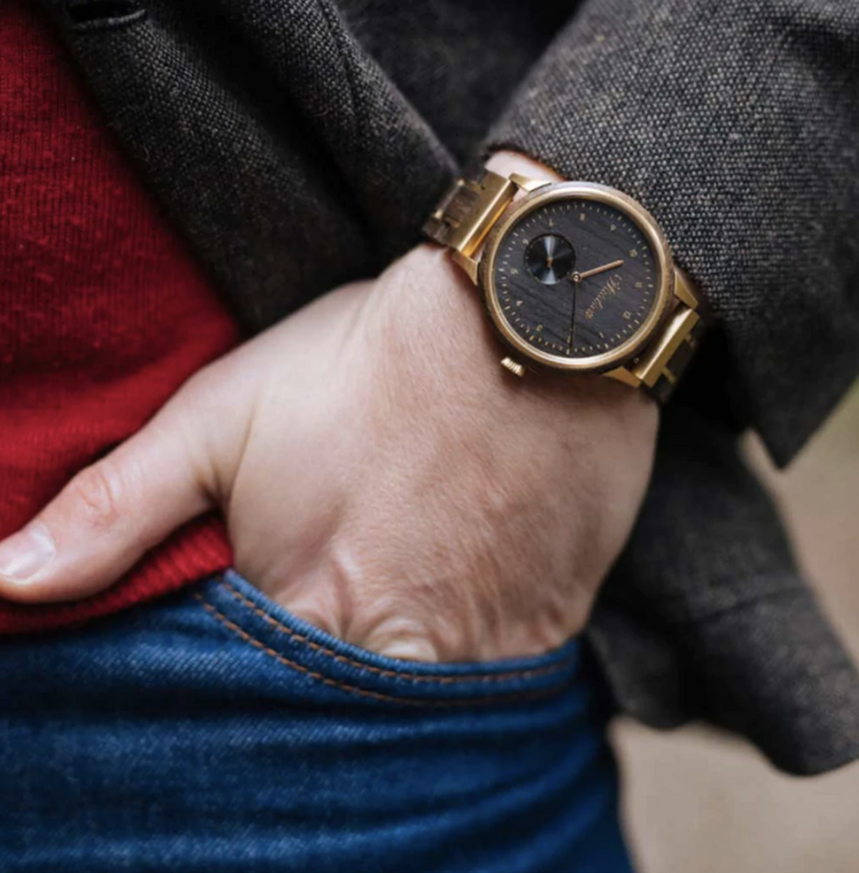 Mystic Gold Holzband Unisex Uhr