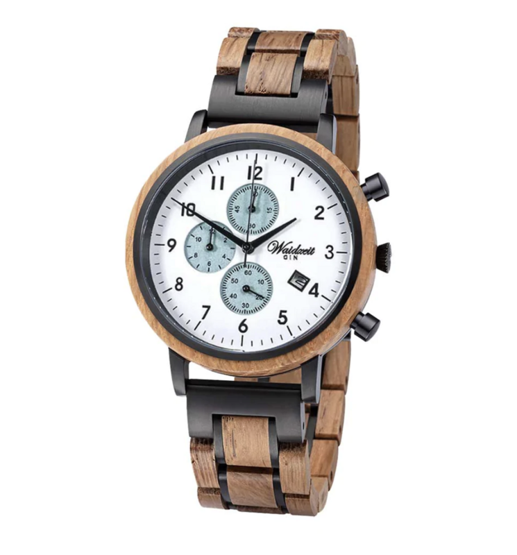 Chronograph GIN White Ice Holzband Herrenuhr