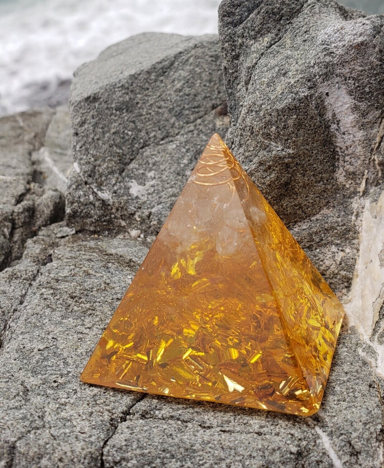 ORGANITE NATURAL CITRINE PYRAMID