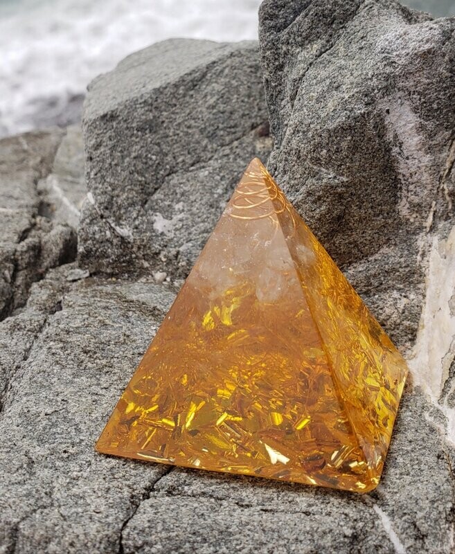 ORGANITE NATURAL CITRINE PYRAMID