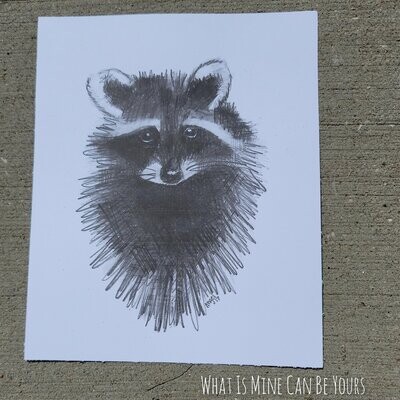 Raccoon Sketch Print