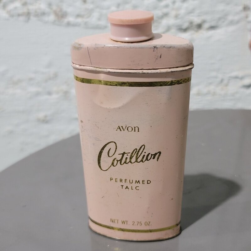 Vintage Avon Cotillion Talc Powder Tin