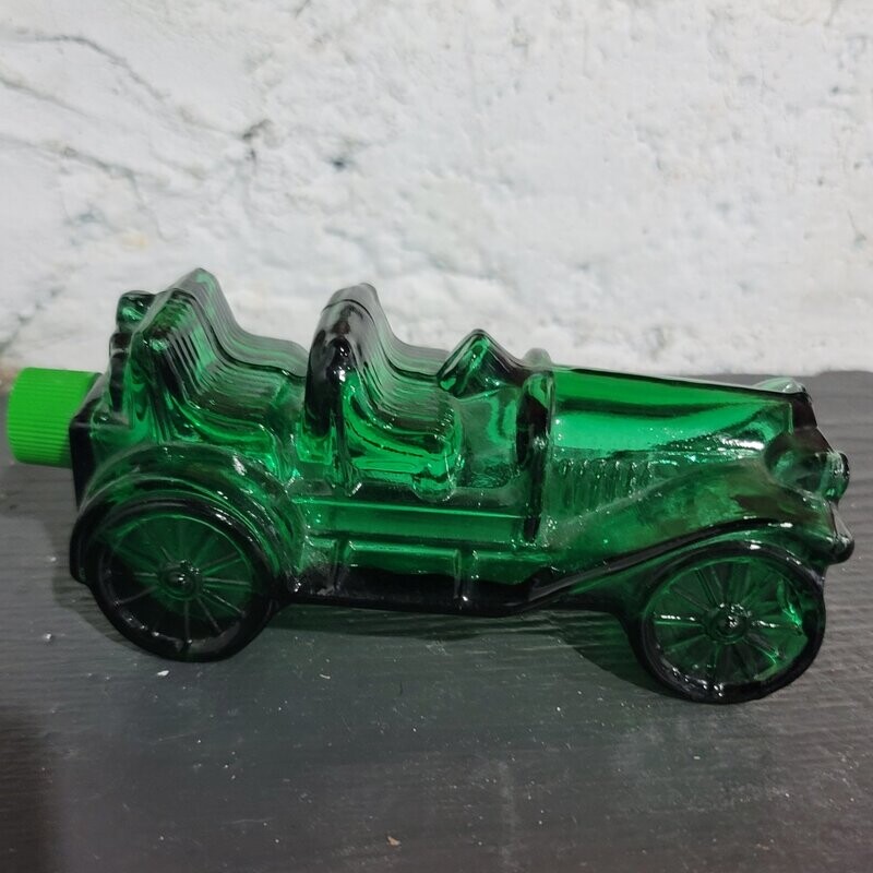Vintage Avon Antique Car Tai Winds After Shave Green Glass