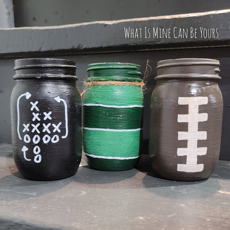 Football Mason Jars