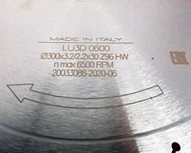 LU3D0600 - FREUD Panel Saw Blade For MDF, HDF, MFC &amp; Acrylic Boards 300 x 3.2 x 2.2 x 30mm x Z96