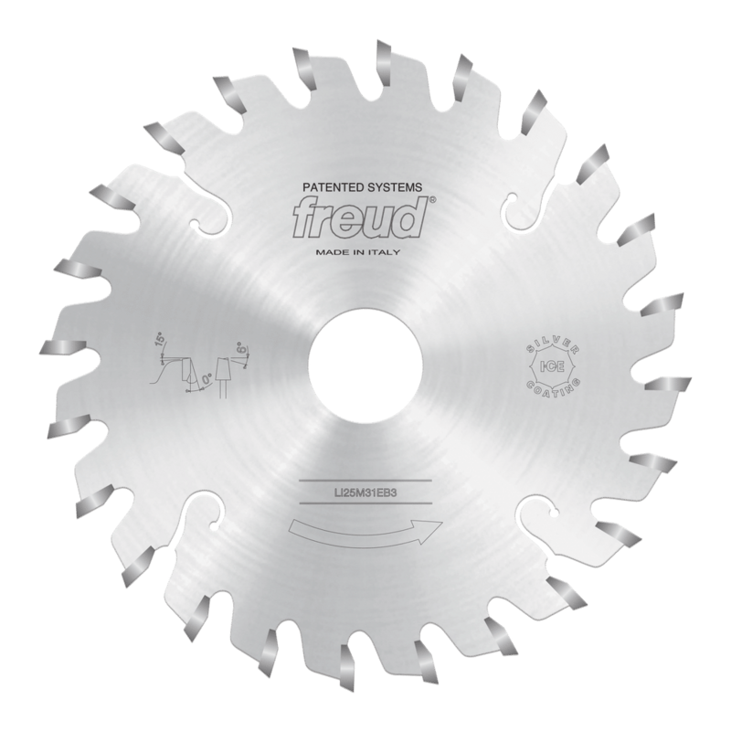 LI25M31EB3 - FREUD Adjustable Scoring Saw Blade for MDF, HDF, MFC, Acrylic - 120 x 3.1 x 22mm Z24
