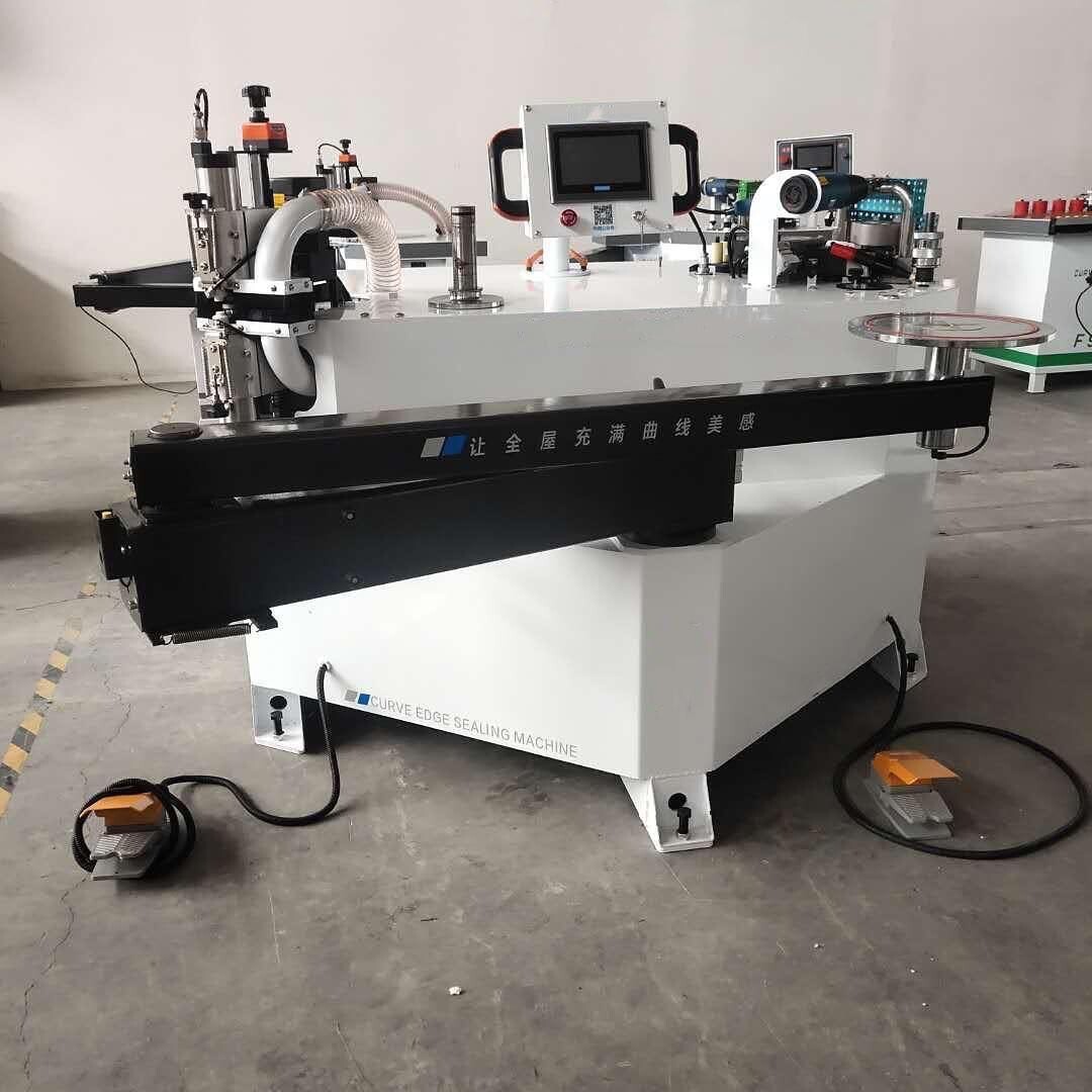 Edge Banding Machine for Curved and Straight Plywood, MDF, Melamine Edge Banding with Trimmer Machine