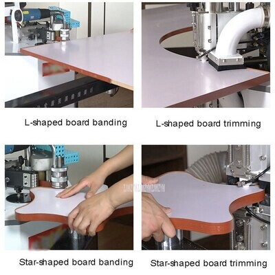 Edge Banding Machine for Curved and Straight Plywood, MDF, Melamine Edge Banding with Trimmer Machine