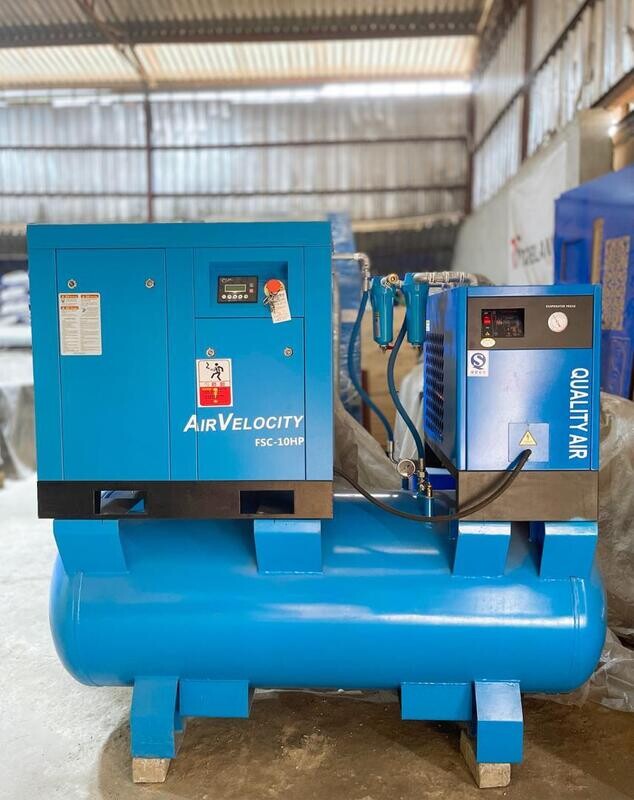 AIRVELOCITY 7.5kw 10HP Fixed Speed Combined Screw Compressor 500L Tank