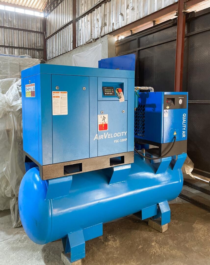AIRVELOCITY 7.5kw 10HP Fixed Speed Combined Screw Compressor 500L Tank