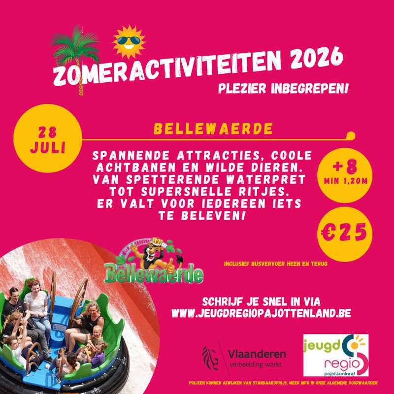 zomeractiviteit: Bellewaerde 28/07/2026