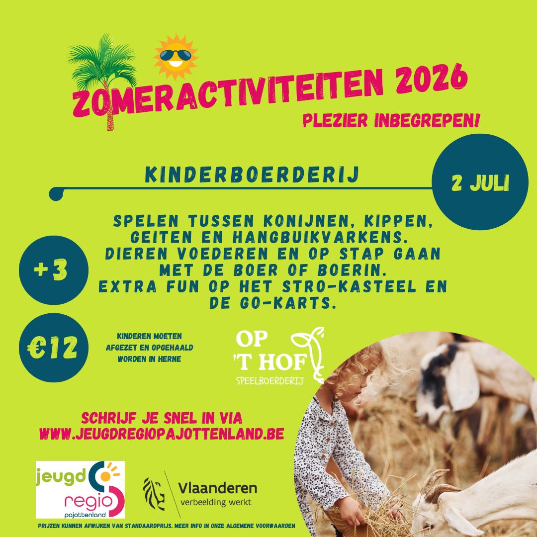 zomeractiviteit: Kinderboerderij Op 't Hof 2/07/2026