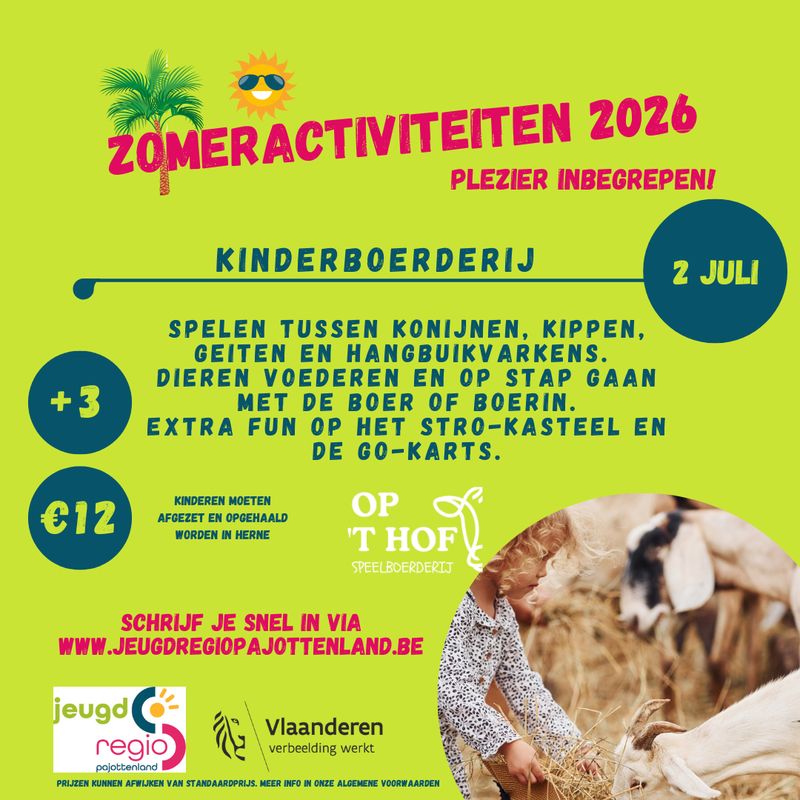 zomeractiviteit: Kinderboerderij Op 't Hof 2/07/2026