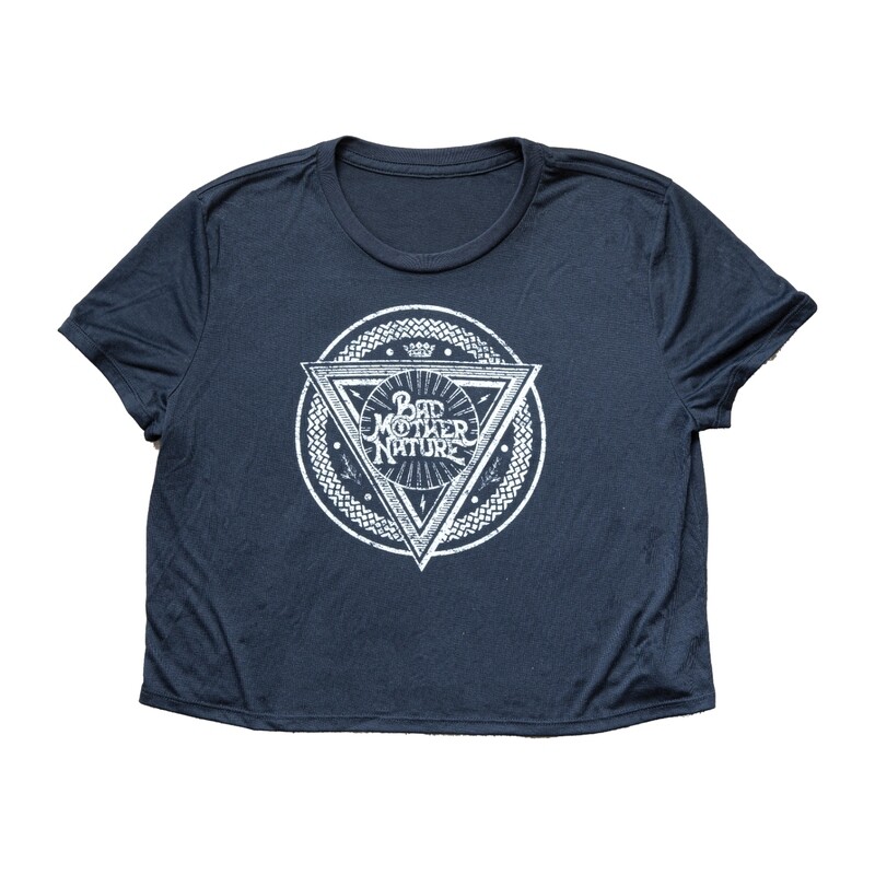 Black Cursed Triangle Logo Crop Top
