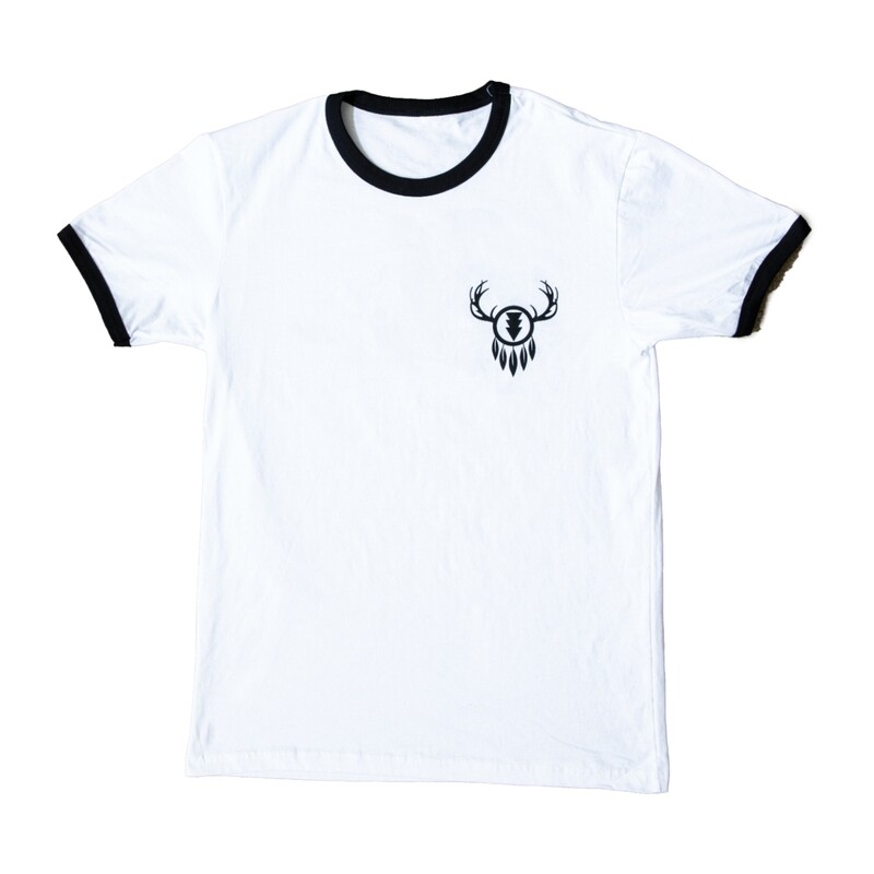 White Antler Ringer Tee