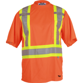 T-Shirt-Short Sleeved-Safety-Crew Neck-ORANGE