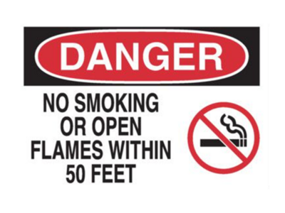 DANGER-NO SMOKING WITHIN 50 FEET
