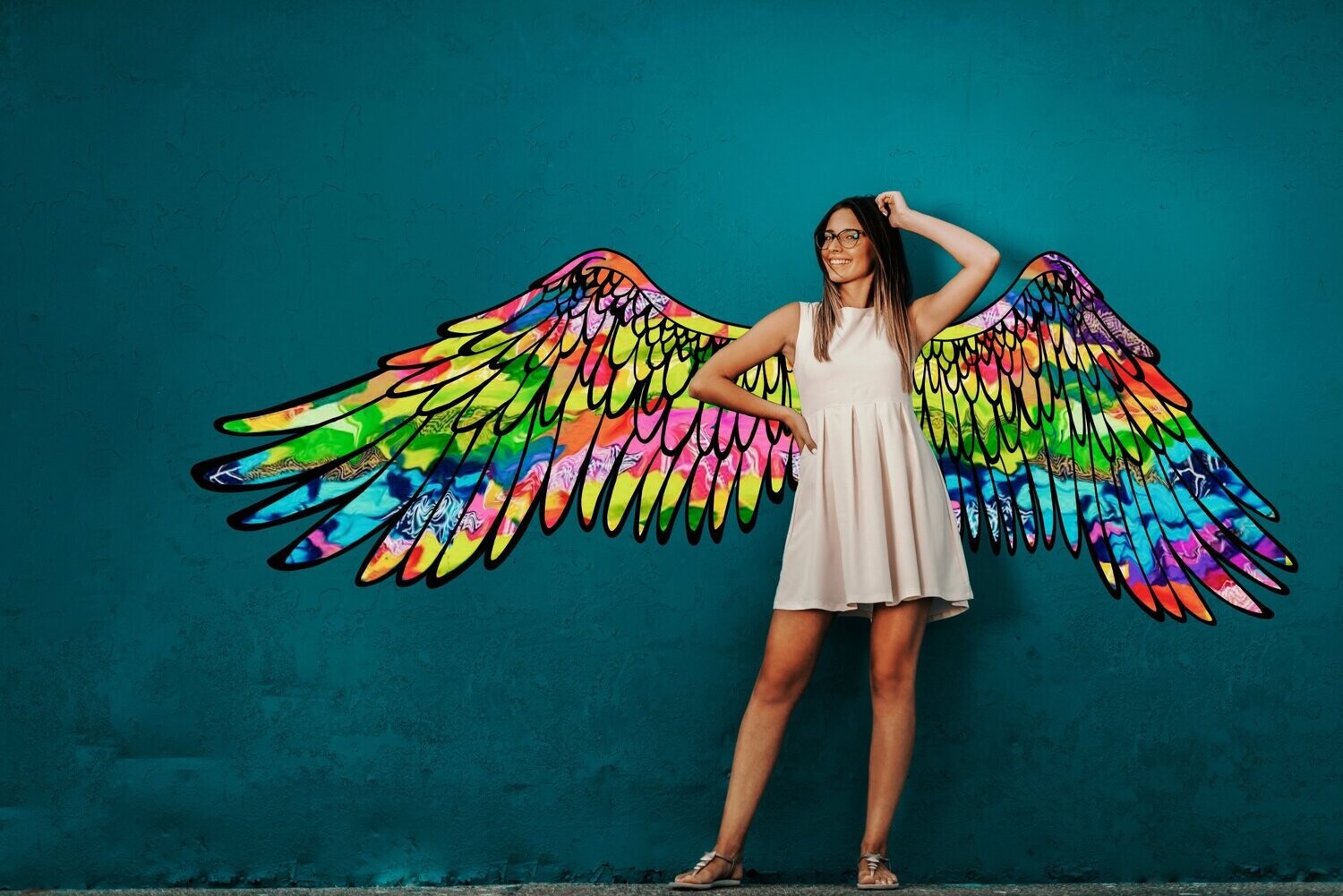 JCM-Selfie Spot Wall Graphics (Angel Wings Vinyl Decals) 8 Designs