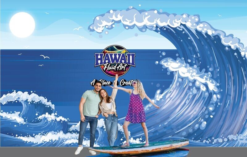 Selfie Spot Wall Graphics Waves Design