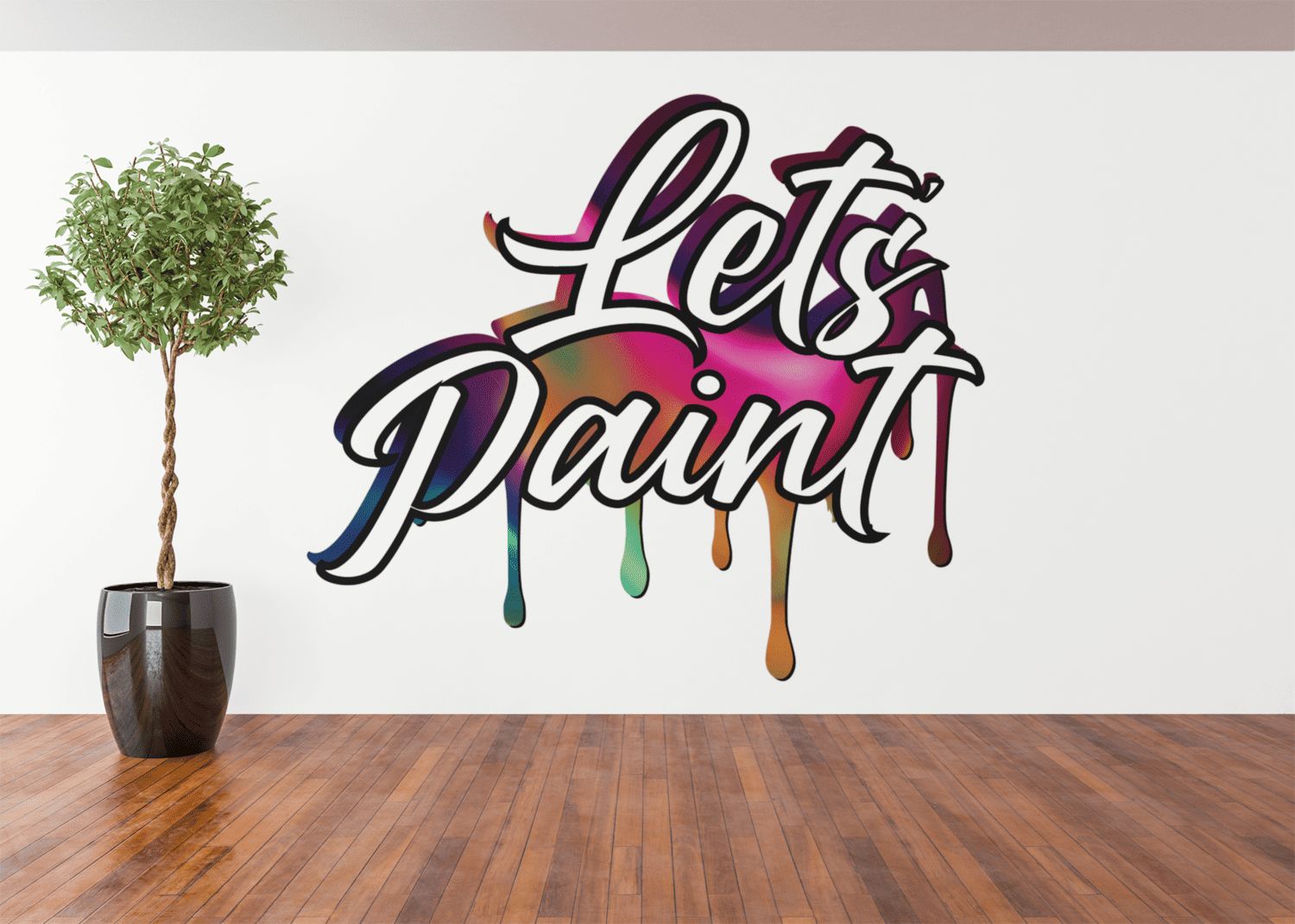 Vinyl Wall Messages Let's Paint