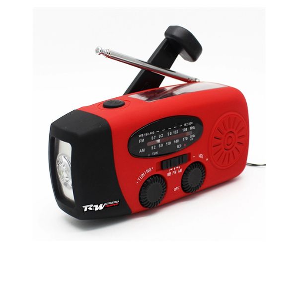 Emergency Solar Hand Crank NOAA AM/FM Radio LED Flashlight