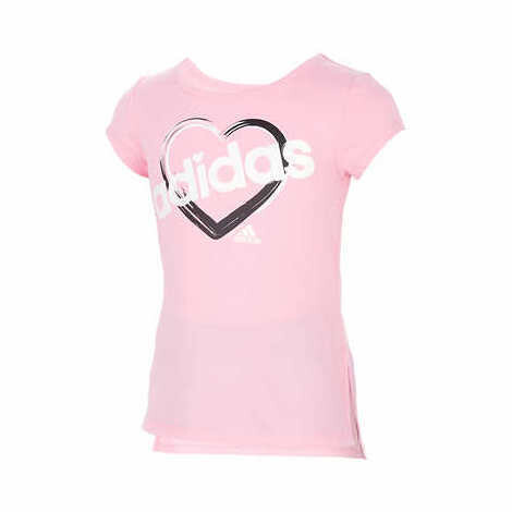 Adidas Kids' Girls Heart Tee, Color: Pink