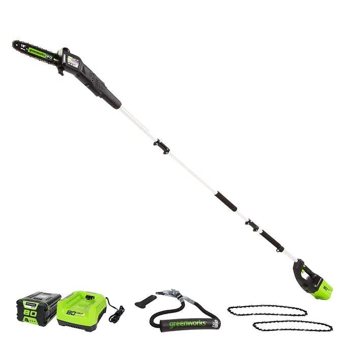 Greenworks 80V 10" Polesaw with Battery and Charger