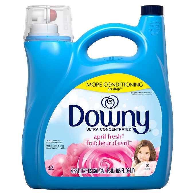 Downy Ultra Concentrated HE Fabric Softener, April Fresh, 244 loads, 165 fl oz.