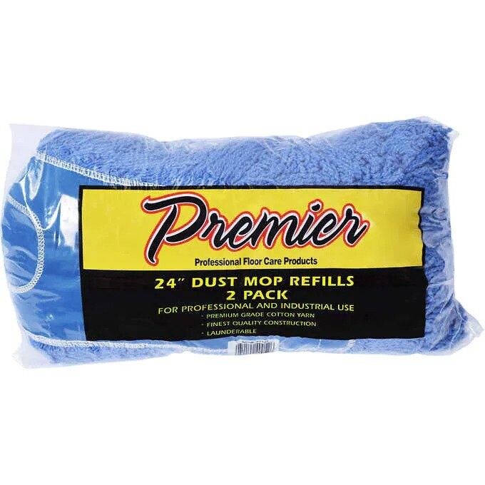Premier 24" Dust Mop Refill, Blue, 2-count