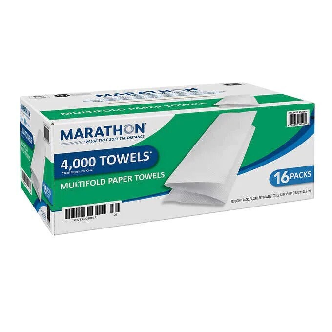 Marathon Paper Towel, Multifold, 1-Ply, 250 Sheets, 16-count