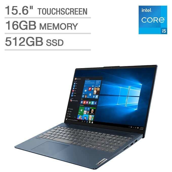 Lenovo IdeaPad 5 15.6" Touchscreen Laptop - 11th Gen Intel Core i5-1135G7- 1080p - Abyss Blue