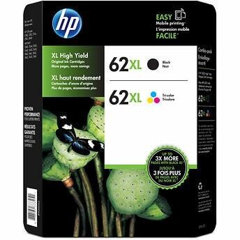 HP 62XL High Yield Ink Cartridge, Black & Tri-Color HP 62XL High Yield Ink Cartridge, Black & Tri-Color