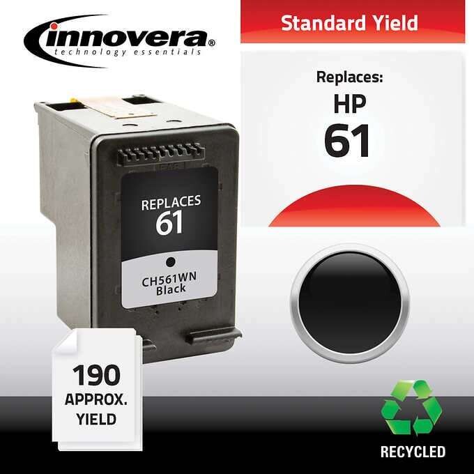 Innovera Remanufactured for HP 61 Black Ink Cartridge,1-Pack