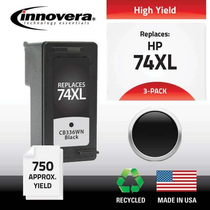 Innovera Remanufactured For HP 74XL High Yield Ink Cartridge, Black, 1-pack