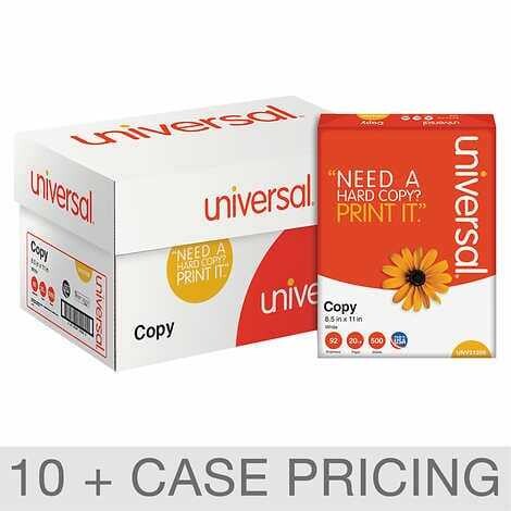 Universal Copy Paper, 8.5 Universal Copy Paper, 8.5"x11" Letter, White, 20lb, 92 Bright, 10+ Case Pricing
