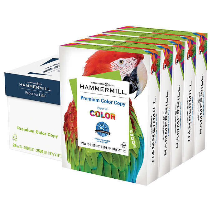 Hammermill Color Copy Paper, Letter, 28lb, 100-Bright, 5 Reams of 500 sheets