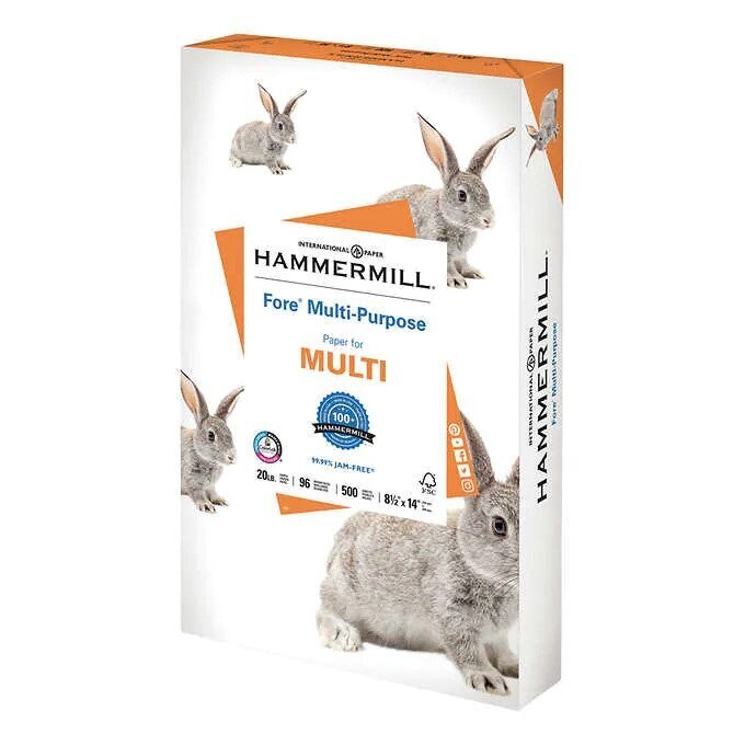 Hammermill Fore Multi-Purpose Paper, Legal, 20lb, 96-Bright, 500 sheets Hammermill Fore Multi-Purpose Paper, Legal, 20lb, 96-Bright, 500 sheets